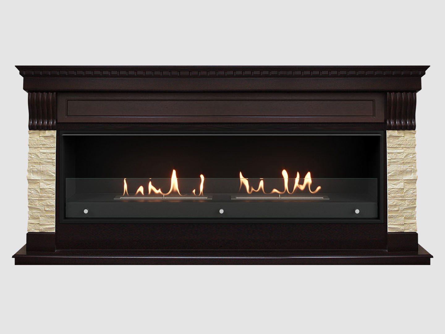 Каминный портал МДФ "DENVER 1870" с биокамином Lux Fire "Фаер Бокс Вега-2" по цене 104 390 руб.