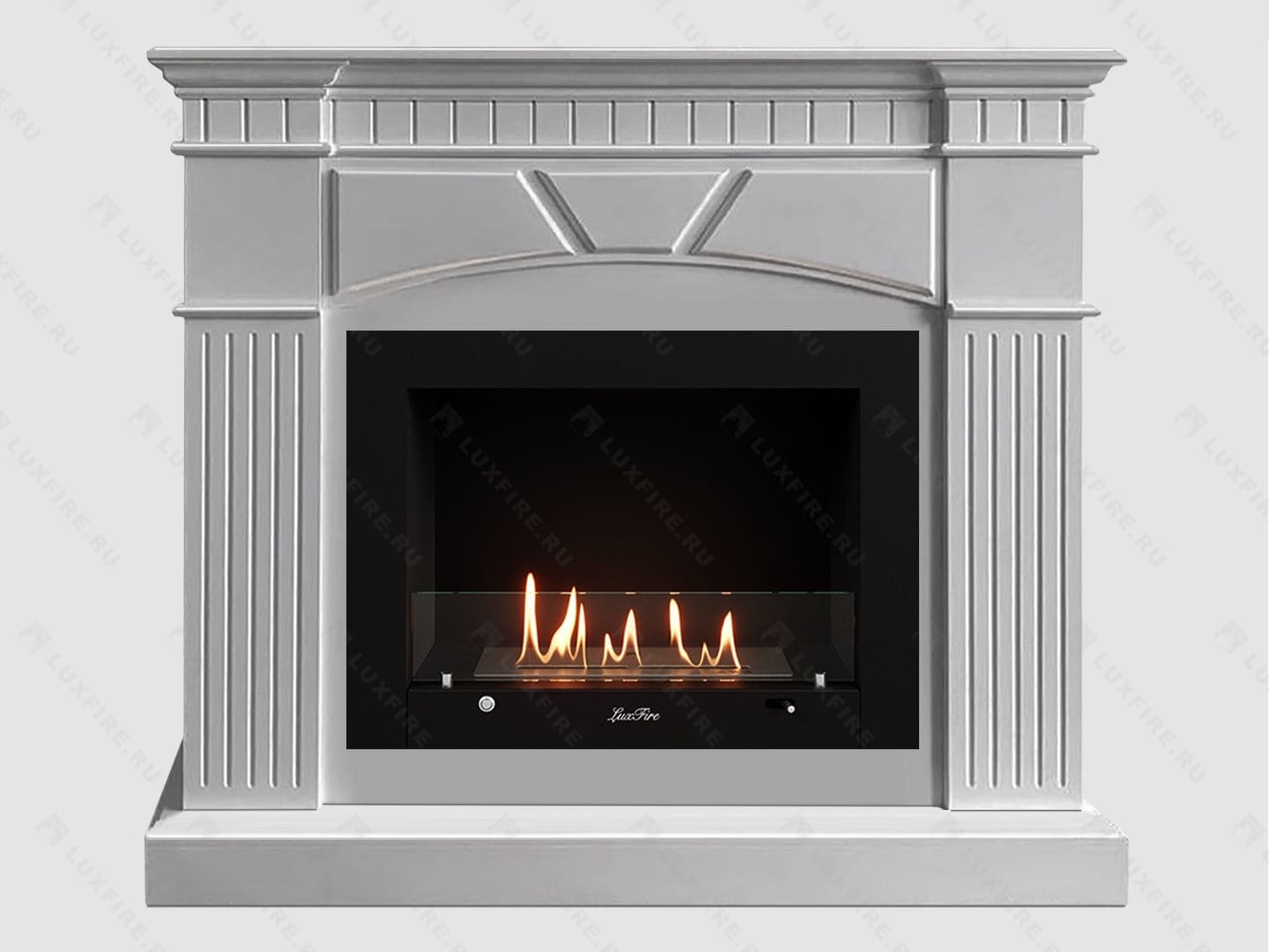 Каминный портал МДФ "Шервуд 1250" с биокамином Lux Fire "Фаер Бокс 3-33" (белый) Каминный портал МДФ "Шервуд 1250" с биокамином Lux Fire "Фаер Бокс 3-33" (белый) по цене 112 800 руб.