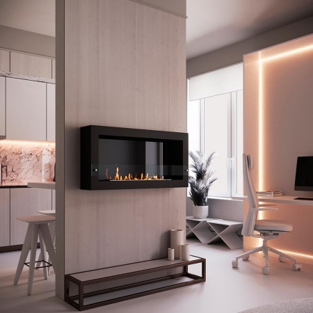 Биокамин SteelHeat WALL ONE 1100 черный, стемалит по цене 46 620 руб.