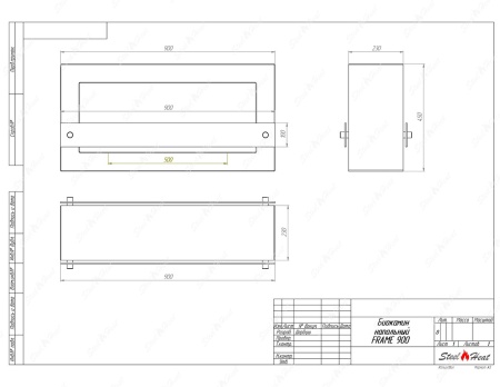 Биокамин напольный SteelHeat FRAME 900 красный (стекло) по цене 33 800 руб.