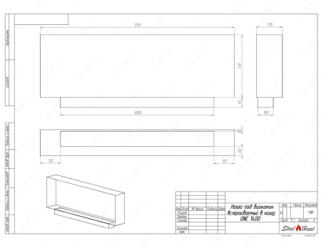 Биокамин SteelHeat ONE-V 1400 стекло по цене 58 800 руб.