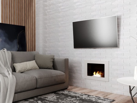 Биокамин "Русский огонь" Лайт Бланк 550V с защитным стеклом по цене 16 200 руб.